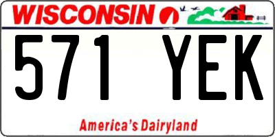 WI license plate 571YEK