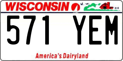 WI license plate 571YEM