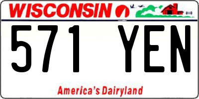 WI license plate 571YEN