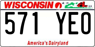 WI license plate 571YEO