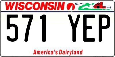 WI license plate 571YEP