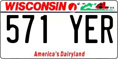 WI license plate 571YER