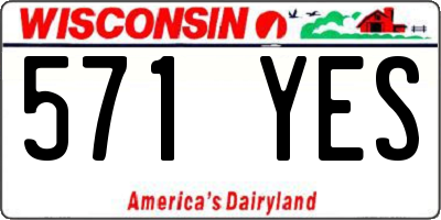 WI license plate 571YES