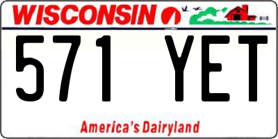 WI license plate 571YET