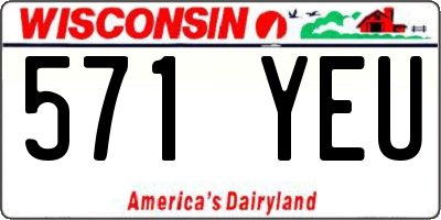 WI license plate 571YEU