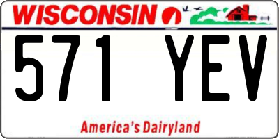 WI license plate 571YEV