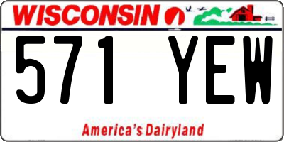 WI license plate 571YEW