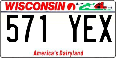 WI license plate 571YEX