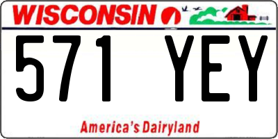 WI license plate 571YEY