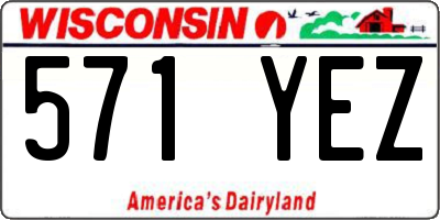 WI license plate 571YEZ