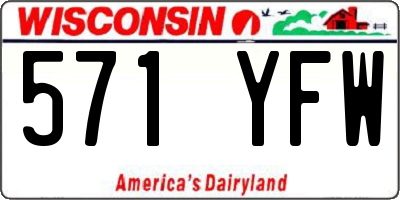 WI license plate 571YFW
