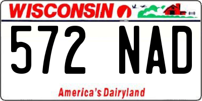 WI license plate 572NAD