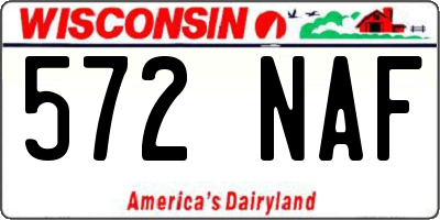 WI license plate 572NAF