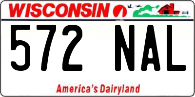 WI license plate 572NAL