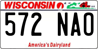 WI license plate 572NAO