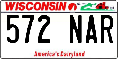 WI license plate 572NAR