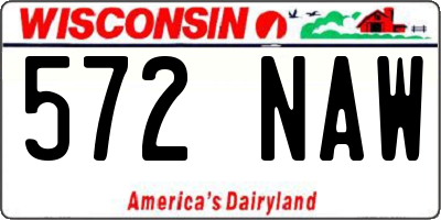 WI license plate 572NAW