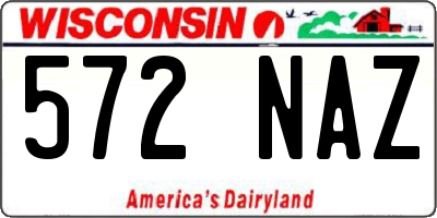 WI license plate 572NAZ