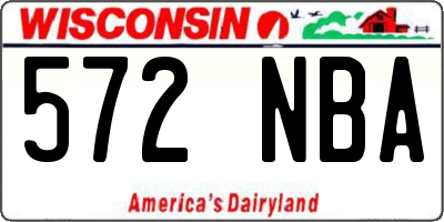 WI license plate 572NBA