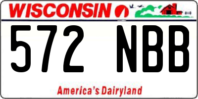 WI license plate 572NBB