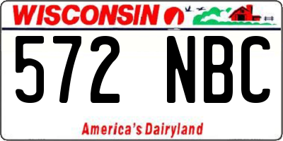 WI license plate 572NBC