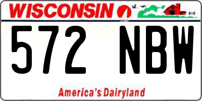 WI license plate 572NBW