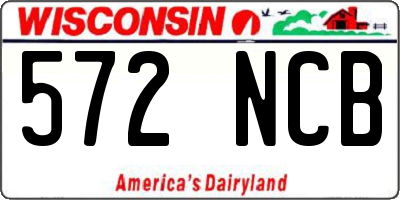 WI license plate 572NCB