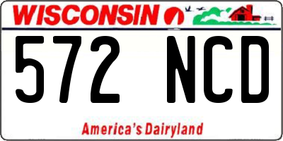 WI license plate 572NCD