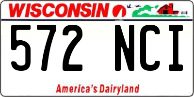 WI license plate 572NCI