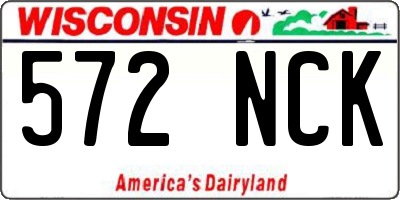 WI license plate 572NCK