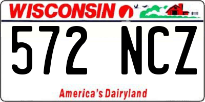 WI license plate 572NCZ