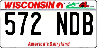 WI license plate 572NDB