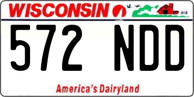 WI license plate 572NDD