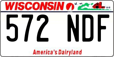 WI license plate 572NDF