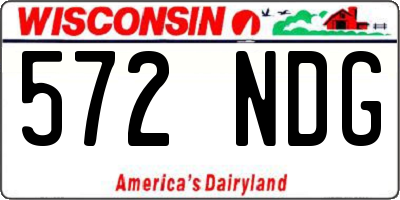 WI license plate 572NDG
