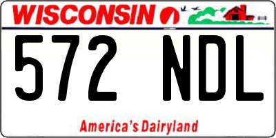 WI license plate 572NDL
