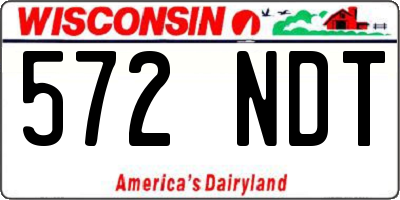 WI license plate 572NDT