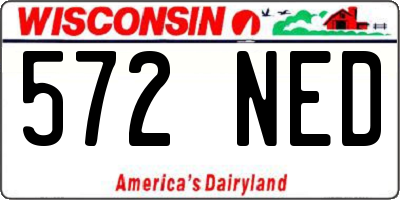 WI license plate 572NED