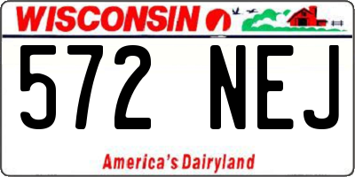 WI license plate 572NEJ