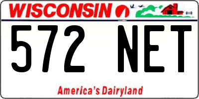 WI license plate 572NET