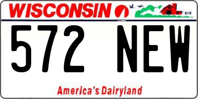 WI license plate 572NEW