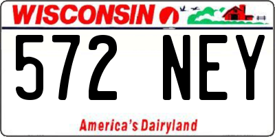 WI license plate 572NEY