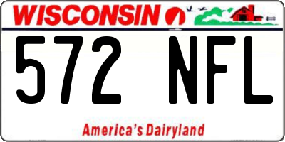 WI license plate 572NFL