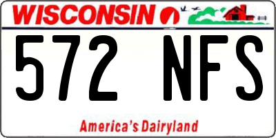 WI license plate 572NFS