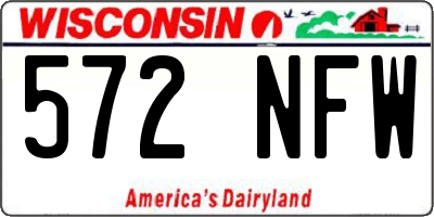 WI license plate 572NFW