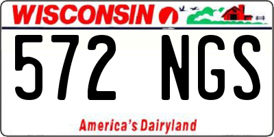 WI license plate 572NGS