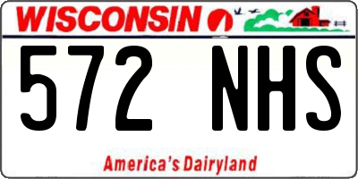WI license plate 572NHS