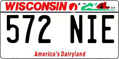 WI license plate 572NIE