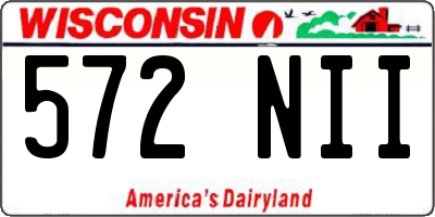 WI license plate 572NII