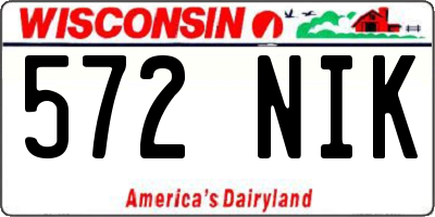 WI license plate 572NIK